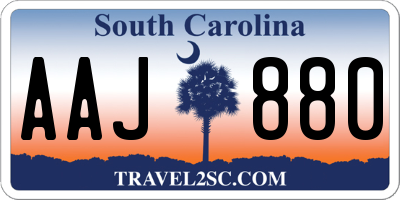 SC license plate AAJ880