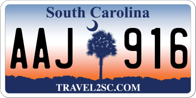 SC license plate AAJ916