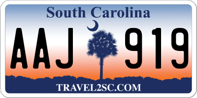 SC license plate AAJ919