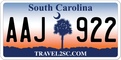 SC license plate AAJ922