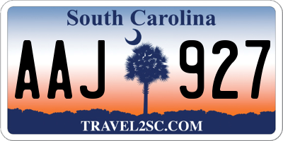 SC license plate AAJ927