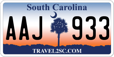 SC license plate AAJ933