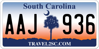 SC license plate AAJ936