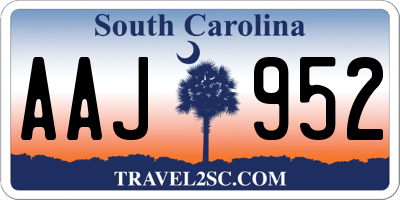 SC license plate AAJ952