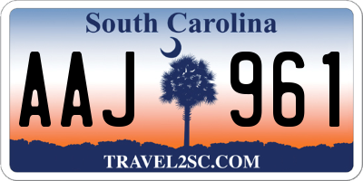 SC license plate AAJ961