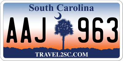 SC license plate AAJ963