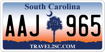 SC license plate AAJ965