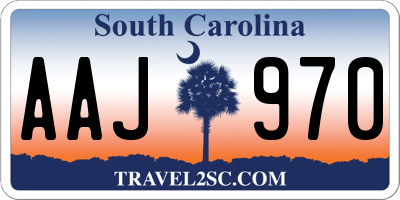 SC license plate AAJ970