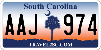 SC license plate AAJ974