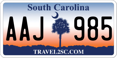 SC license plate AAJ985