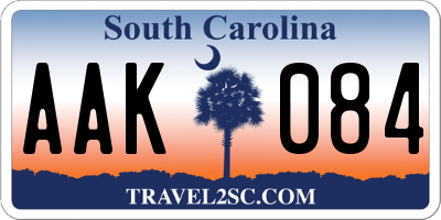 SC license plate AAK084