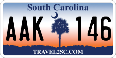 SC license plate AAK146