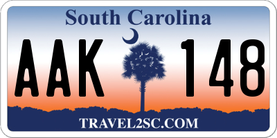 SC license plate AAK148