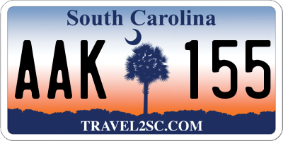 SC license plate AAK155