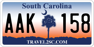 SC license plate AAK158