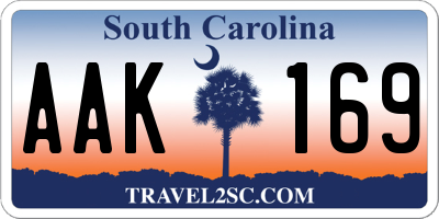 SC license plate AAK169