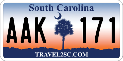 SC license plate AAK171