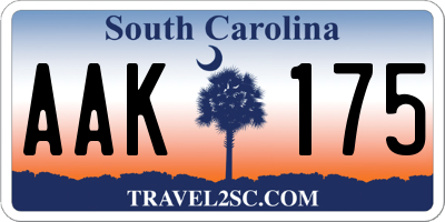 SC license plate AAK175