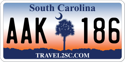 SC license plate AAK186