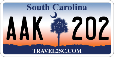 SC license plate AAK202