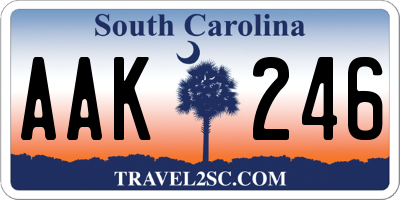 SC license plate AAK246