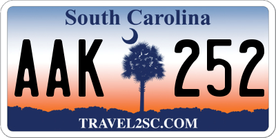 SC license plate AAK252