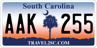 SC license plate AAK255