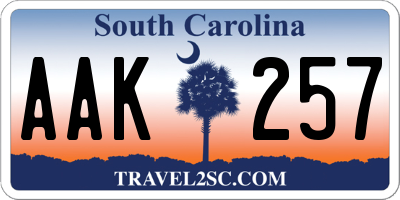 SC license plate AAK257