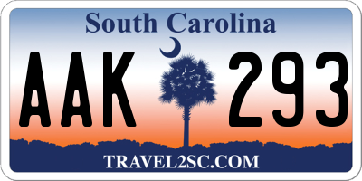 SC license plate AAK293