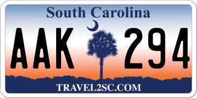 SC license plate AAK294