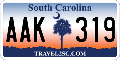 SC license plate AAK319