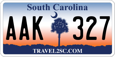 SC license plate AAK327