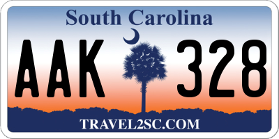 SC license plate AAK328