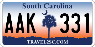 SC license plate AAK331