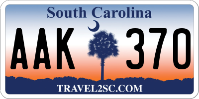 SC license plate AAK370