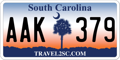 SC license plate AAK379