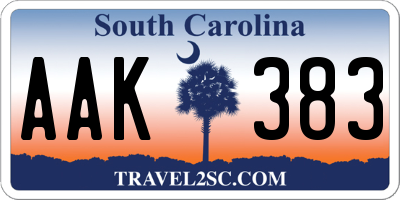 SC license plate AAK383