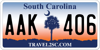 SC license plate AAK406