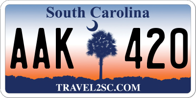 SC license plate AAK420