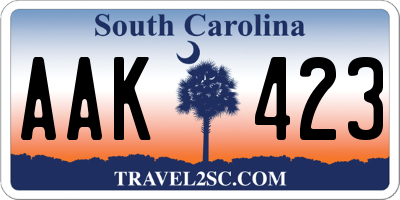 SC license plate AAK423