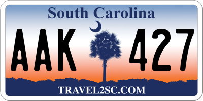 SC license plate AAK427