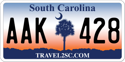 SC license plate AAK428