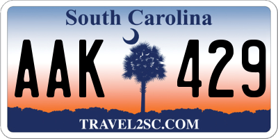 SC license plate AAK429