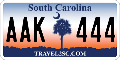 SC license plate AAK444