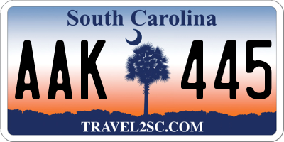 SC license plate AAK445