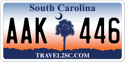 SC license plate AAK446