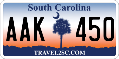 SC license plate AAK450