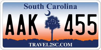 SC license plate AAK455