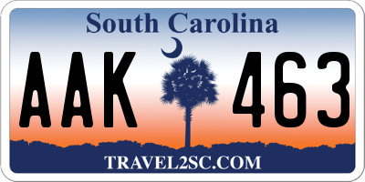 SC license plate AAK463