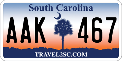 SC license plate AAK467